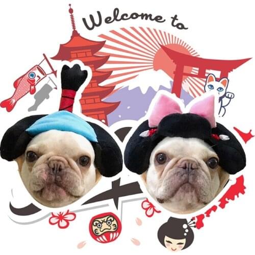 Cute Caps for Dogs Pet Cat Dog Funny Caps Hat Japan Design Costume Party Headwear Accessories Goods for Dogs Geisha Samurai D27