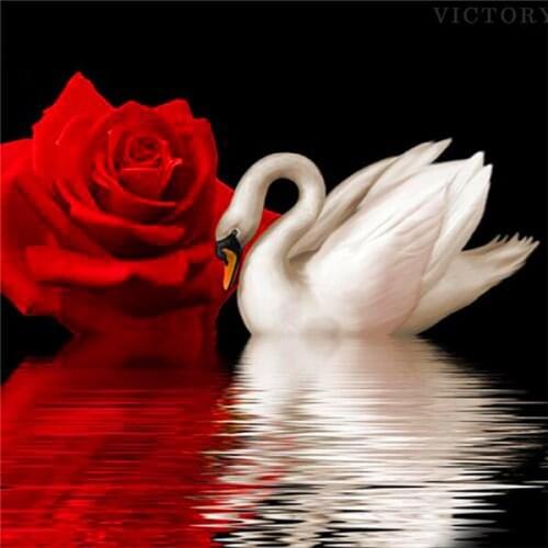 Diy Diamond Painting Full Round Square Red Rose Diamond Embroidery Sale Animal Swan Pictures of Rhinestones Mosaic Craft Kit