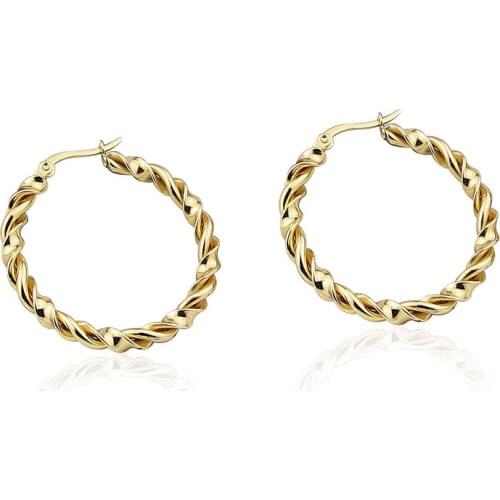 New Fashion Stainless Steel Jewelry Smooth Twisted Wire Twist Earrings For Womens Party Wedding Gifts Wholesale