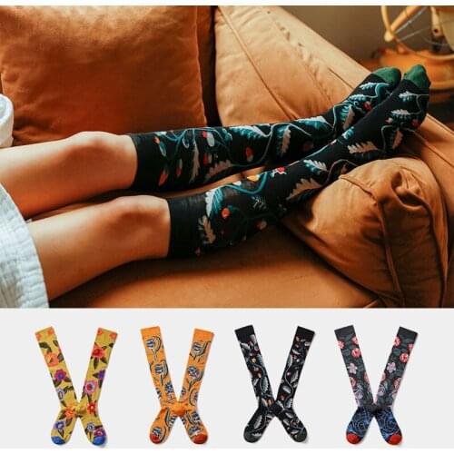202 New Women Socks Fashion Stockings Casual Cotton Thigh High Below Knee Cotton High Socks Girls Womens Female Long Knee Sock