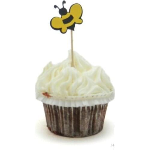 Bee sweet wedding cupcake toppers kids birthday Food Picks toothpick Bridal baby shower Bachelorette party muffin decorations
