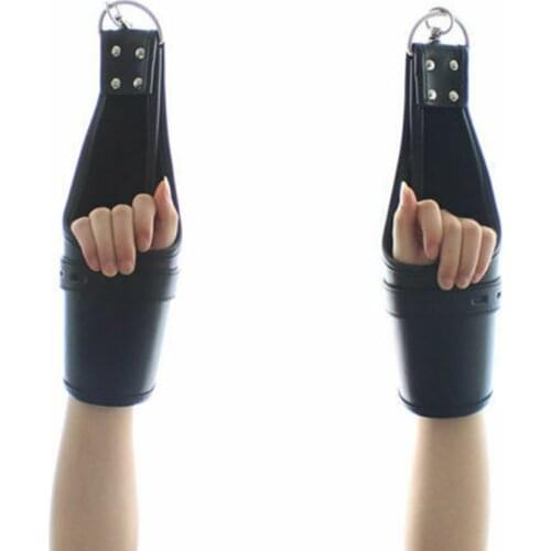 CamaTech PU Leather Wrist Suspension Handcuffs Hanging On Door Swing Hang Suspension Binder Cuffs Restraint Bondage BDSM Sex Toy