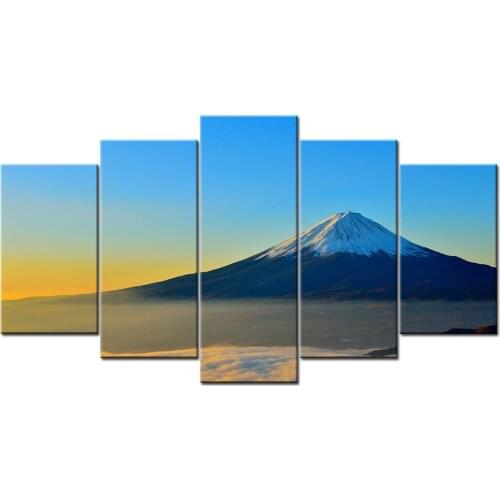 Mount Fuji Japan Poster 5 Piece Modern Canvas Paintings Wall Art Picture For Home Decor