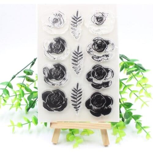 Flowers Transparent Clear Silicone Stamps for DIY Scrapbooking/Card Making/Kids Christmas Fun Decoration Supplies 218