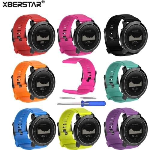 XBERSTAR Watchband Strap for Suunto Traverse / for Suunto Traverse Alpha GPS Outdoor Watch Band Replacement Silicone Watchbands