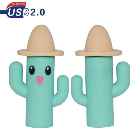 Cartoon plant cactus USB Flash Drives 4GB 8GB 16GB 32GB 64GB 128GB Flash Memory USB Stick USB 2.0 Pen drive USB Flash drives