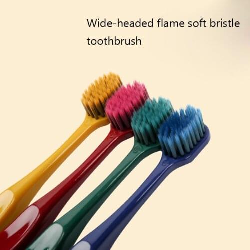 Wide-headed flame toothbrush macaroon couple pregnant women soft toothbrush family combination