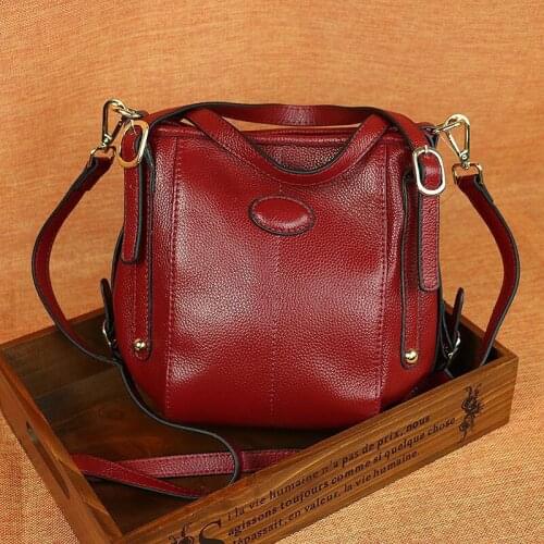 Genuine Leather Retro New Handmade Euramerican Fashion First Layer Cowhide Luxury Handbag Brand Leisure Shoulder Bags