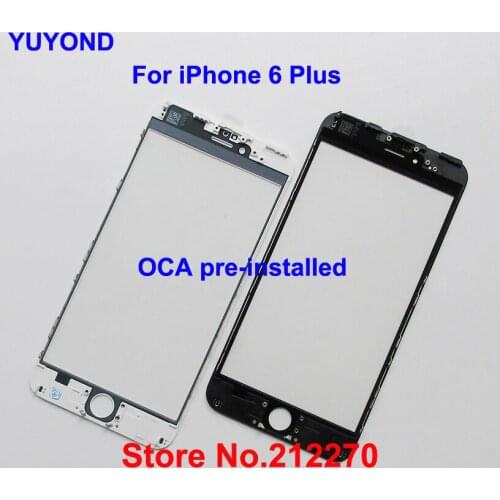 YUYOND Outer Glass With Frame Bezel + OCA Pre-installed For iPhone 6 Plus 5.5" High Quality Free DHL EMS