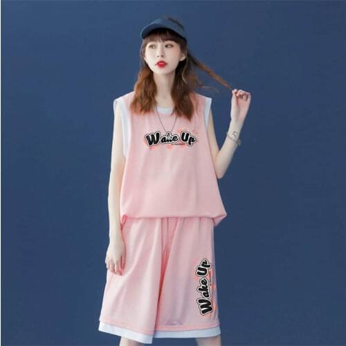 Womens Suits Hoosed Vest Suits Loose Mid-length Sleeveless Vest Hooded Sports Short Pants Two Piece Sets Oversized Sets Summer