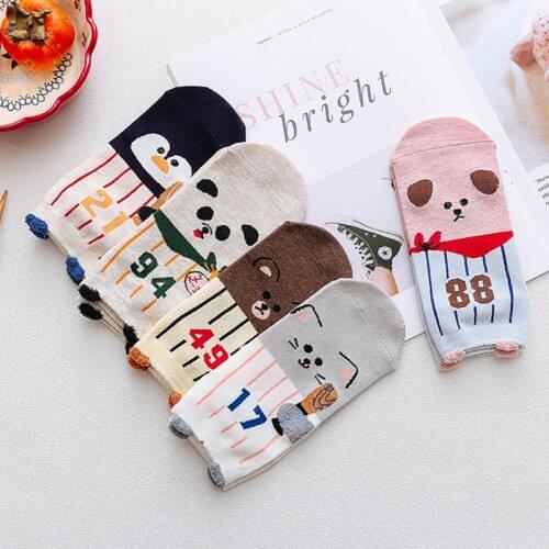 Cheng Heng 10 Pairs / Bag Spring And Summer New Boat Socks Female Wazi Stereo Cartoon Female Socks Cat Ears Cotton Socks Women