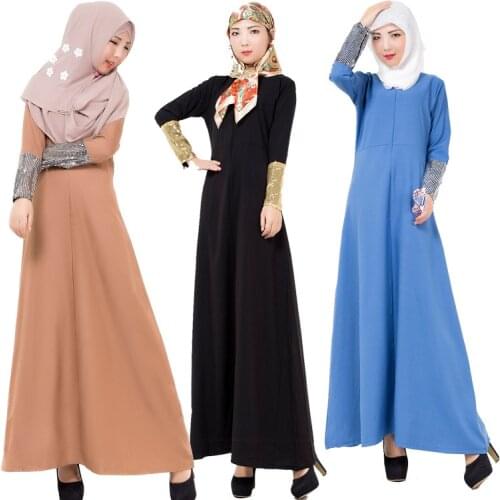 Blue Black Khaki Colors Muslim Women Long Dress Islamic Adult Worship Costumes Dubai Turkish Malaysia Girl Clothes Lady Dress
