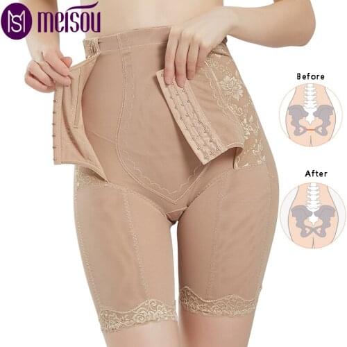 MEISOU Body Shaper Women Slimming Shapewear Women Waist Trainer Belt Body Shaper belly Latex Modeling Strap Underwear Briefs