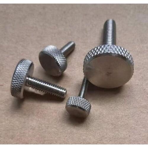2-10pcs M3 M4 M5 M6 DIN653 GB835 304 stainless steel Knurling Flat Head Thumb Screw Hand Tighten Computer Screws