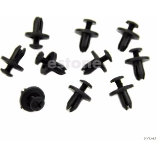 20 Pcs Car Bumper for Fender 6mm Hole Black Plastic Rivets Fasteners for Toyota hot sell