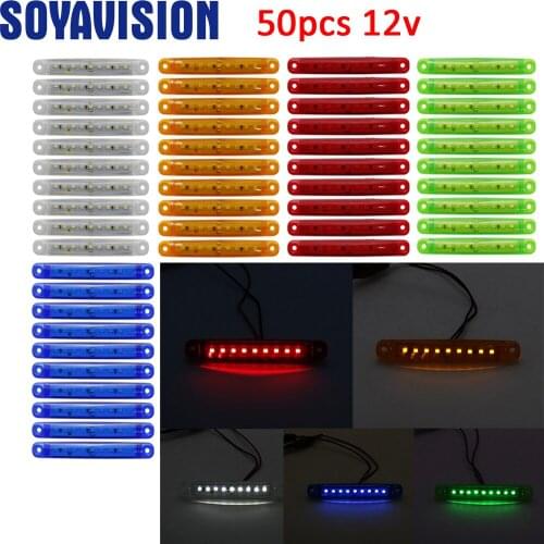 50pcs 12V 9SMD Bus/Truck/Trailer/Truck LED Lights Side Marker Light Waterproof LED Light Tail indicator Parking light