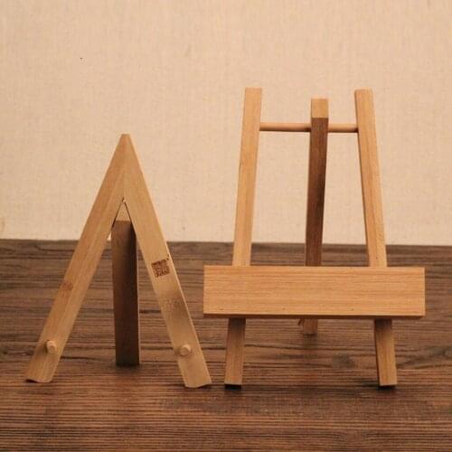 Bamboo Tea Cake Stand Photo Display Rack Plate Picture Frame Holder Easel
