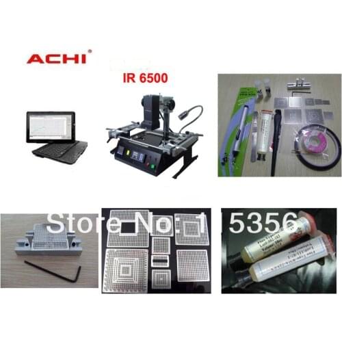 Free shiping ACHI IR6500 dark infrared BGA welding machine with 9 in 1 BGA reballing kit