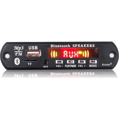 Wireless Bluetooth 5.0 hands-free MP3 player decoder board 5V 12V amplifier, car FM radio module supports FM TF USB AUX recorder