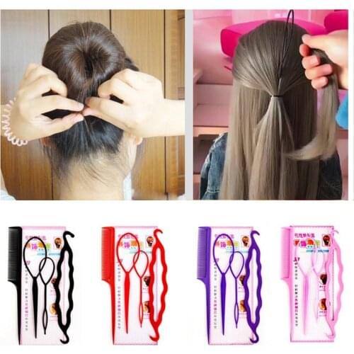 Donut Hair Bun BraidingTools Hairstyle Stick Sponge Twist Hairpin Hair Scrunchies Curler Weaving Hair Accessories for Women