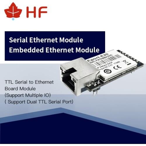 CE HF Eport-E20 FreeRTOS Network Server Port TTL Serial to Ethernet Embedded Module DHCP 3.3V TCP IP Telnet