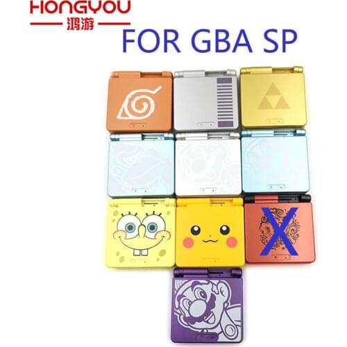 10sets For GBA SP Game Console Cover Case Cartoon Limited Edition Full Housing Shell replacement for Nintendo Gameboy Advance SP