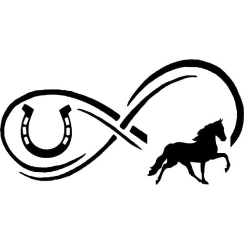 20*10.3CM Horse Eternity Horseshoe Animal Graphical Car Sticker Funny Car Decorative Decal Black/Silver S1-2130
