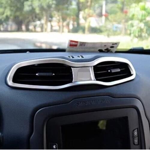 For Jeep Renegade 2014-2019 Central Middle Air Conditioning AC Outlet Vent Decoration Stickers Cover Trim Interior Accessories