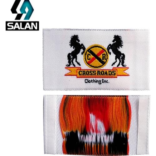Custom clothing labels damask woven garment labels fabric sewing embroidered tags for clothes hand work free shippin