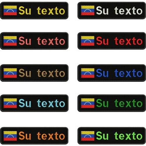 Venezuelan flag Venezuela 10X2.5cm Embroidery Custom Name Text Patch Stripes badge Iron On Or Velcro Backing Patches For Clothes