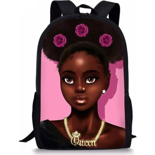 HaoYun Children Primary Backpack Black African Girls Prints Pattern School Bags Afro Art Girls Designer Kids School Book Bags