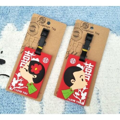IVYYE Red Wedding Anime Travel Accessories Luggage Tag Suitcase ID Address Portable Tags Holder Baggage Label New