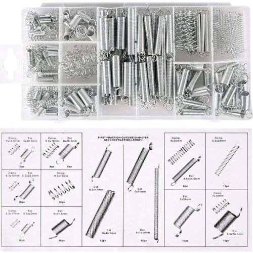 Compression Set Extension Tension Spring, Spring Tension Spring ,Pressure Suit Hardware Tool With Plastic Storage Box,200PCS