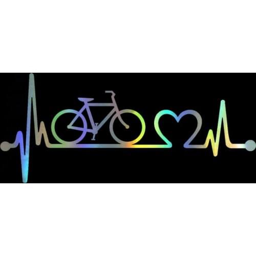 Creative Car Sticker 3D Bicycle Heartbeat Lifeline Cycling Sticker on Car Funny Stickers and Decals Vinyl Car Styling,18cm*8cm