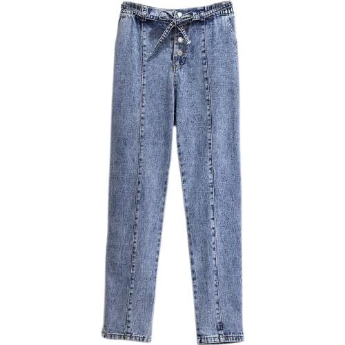 Plus Size 6XL 5XL 4XL 3XL 2XL Women Long Jean Pants Femme Elastic High Waist Casual Denim Trousers Harem Pants For Mujers