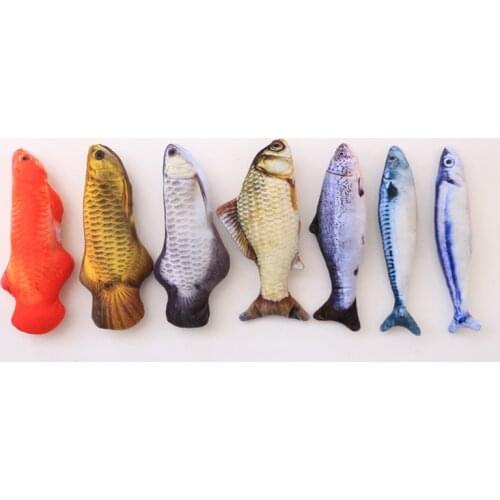 Pet Soft Plush 3D Fish Shape Cat Toy Interactive Gifts Fish Catnip Toys Stuffed Pillow Doll Simulation Fish Playing Toy For Pet