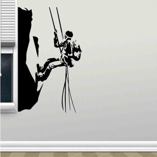 Climbing Wall Decal Climber Vinyl Sticker Mountains Wall Sign Climb Poster Extreme Sports Wall Art Gift Stencil Bedroom A13-064
