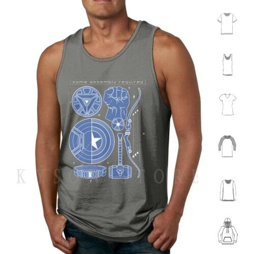 Some Assembly Required Tank Tops Vest 100% Cotton Burlybot Squad Up Avenge Vengeance Shield Agent Alliance