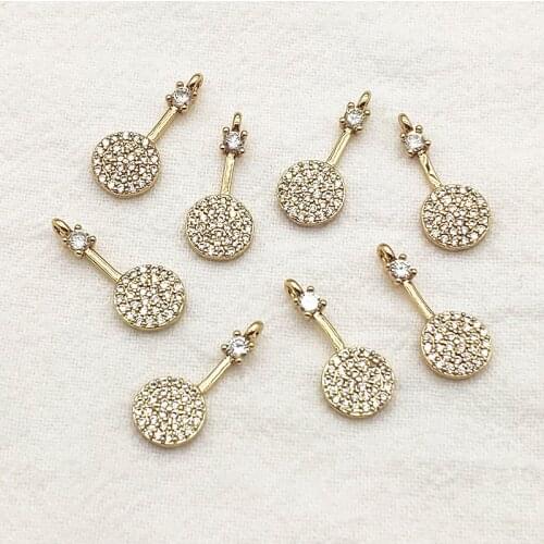 New arrival! 18x8mm 50pcs Cubic Zirconia Round Charm For Handmade Necklace Earring DIY Parts Jewelry Findings & Components