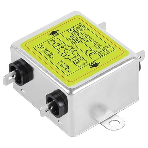 Single-phase AC 115V 230V purification EMI power supply filter insert type CW3-3A-T 6A 10A 20A 30A