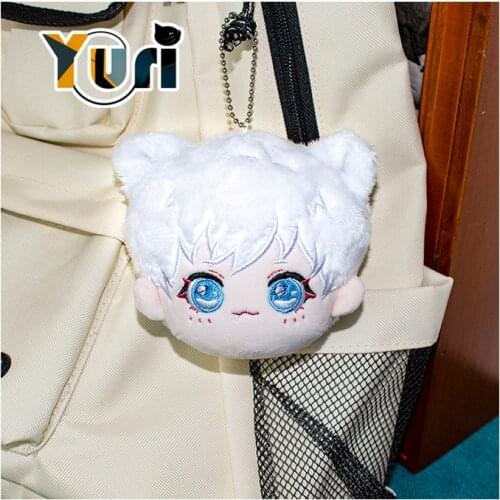 Jujutsu Kaisen Gojou Satoru Cat Neko 10cm Omanzyuu Plush Keychain Cute Embroidery Badge Sa BD
