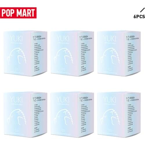 POP MART 6PCS Sale Promotion YUKI Interfusion series figure Blind Box Doll Binary Action Figure Birthday Gift Kid Toy