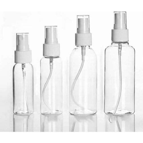 30/60/100ml Transparent Spray Bottle Portable Refillable Mini Empty Bottles Liquid Soap Alcohol Dispenser Cosmetics