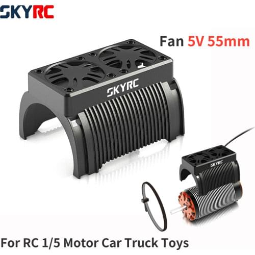 SKYRC Twin Cooling Fan Brushless Motor Radiator Cooling Double Fan 5V 55mm With Housing For RC 1/5 Motor Car Truck Toys