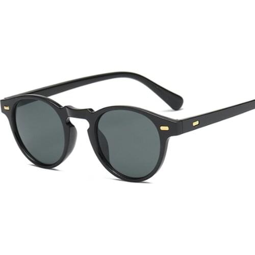 Classic Small Round Sunglasses Women Brand Designer Sunglasses Male Female Outdoor Driving Vintage Cat Eye Black Mirror Oculos