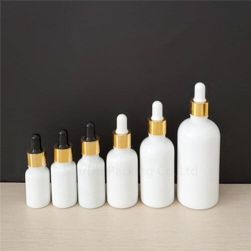 500pcs 10ml/15ml/20ml/30ML/50ml/100ml Essential oil glass bottle pearl aluminum cover glass dropper / essence empty bottle