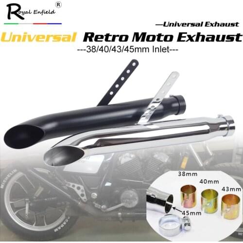 Universal Motorcycle exhaust muffler retro vintage classic Electroplating escap moto for cg125 sr400 cb500 vt500
