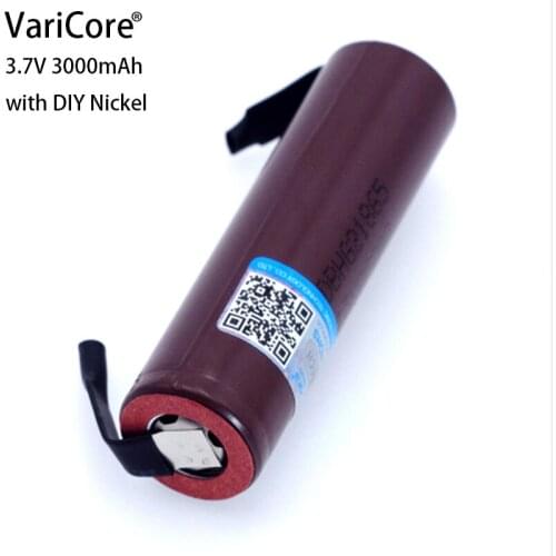 VariCore new HG2 18650 3.7V 3000mAh Rechargeable battery 18650 HG2 discharge 20A, dedicated batteries + DIY Nickel Sheets