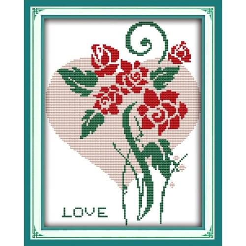 Everlasting Love LOVE Chinese Cross Stitch Kits Ecological Cotton Clear Stamped Printed 14CT 11CT DIY Gift Christmas Decoration