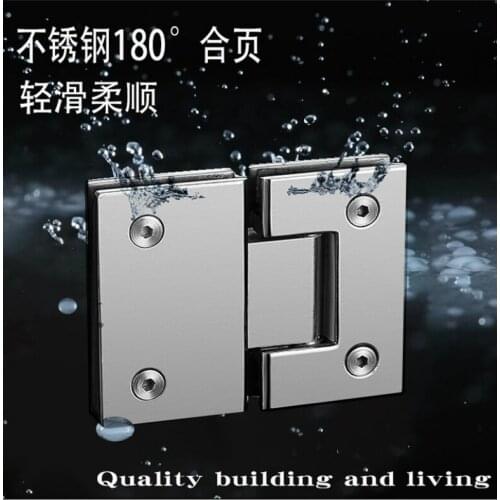 High Quality 180 Degrees open Stainless Steel Wall Mount Glass Shower Door Hinge